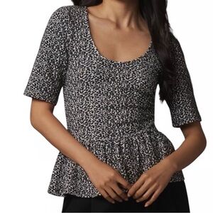 Anthropologie Maeve Peplum Scoop Neck XS